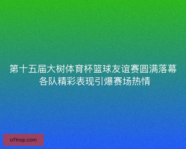 第十五届大树体育杯篮球友谊赛圆满落幕 各队精彩表现引爆赛场热情