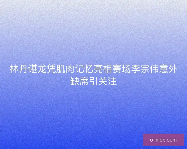 林丹谌龙凭肌肉记忆亮相赛场李宗伟意外缺席引关注